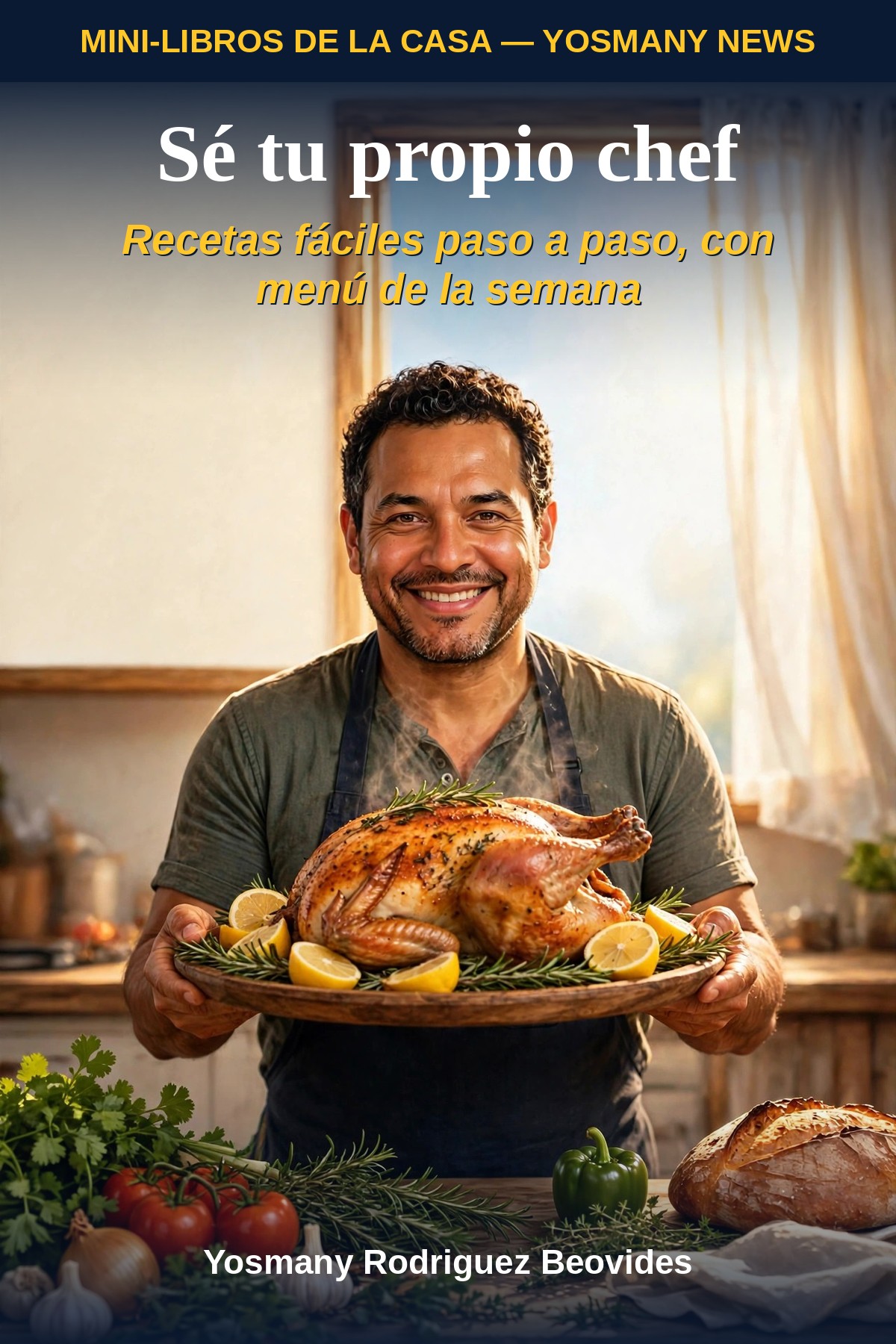 Portada de SÉ TU PROPIO CHEF (Mini-Libros de la Casa): la portada final en español del mini de cocina